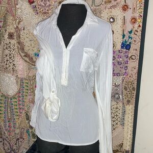 Women's White Button-Up Top